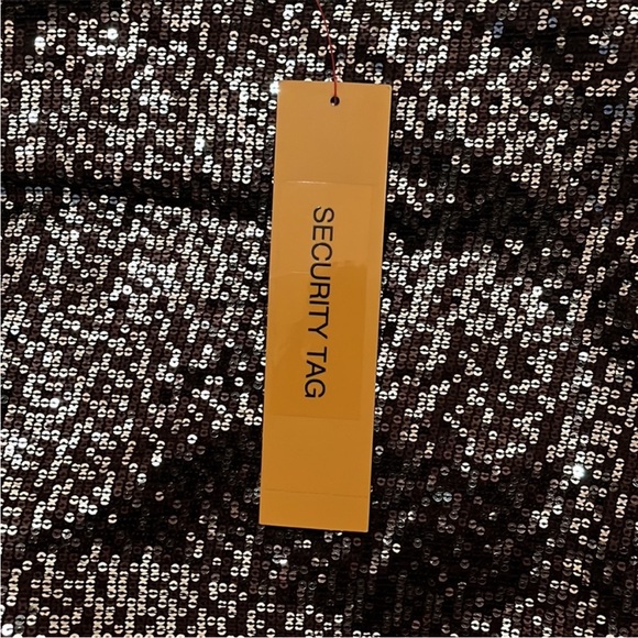 $545 Tory Burch NWT Chocolate Brown Sequined Mini Dress, size 14 - Picture 6 of 6